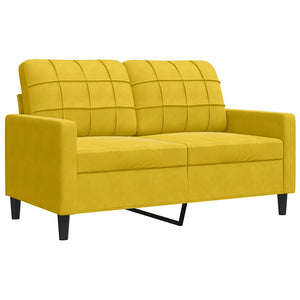 vidaXL 2-Piece Sofa Set with Cushions and Bolsters Yellow Velvet