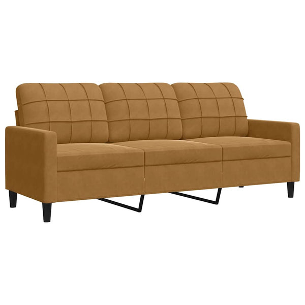 vidaXL 2-Piece Sofa Set with Cushions and Bolster Pillows Brown Velvet