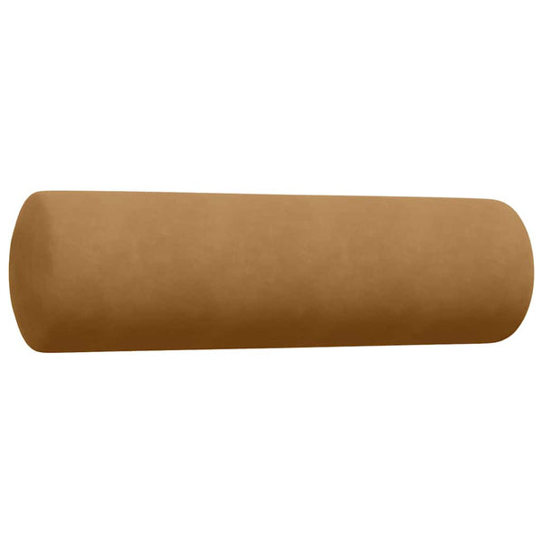 vidaXL 2-Piece Sofa Set with Cushions and Bolster Pillows Brown Velvet