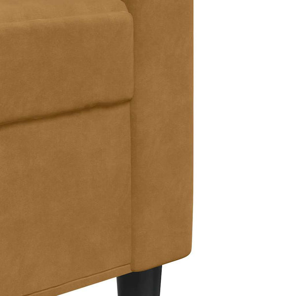 vidaXL 2-Piece Sofa Set with Cushions and Bolster Pillows Brown Velvet