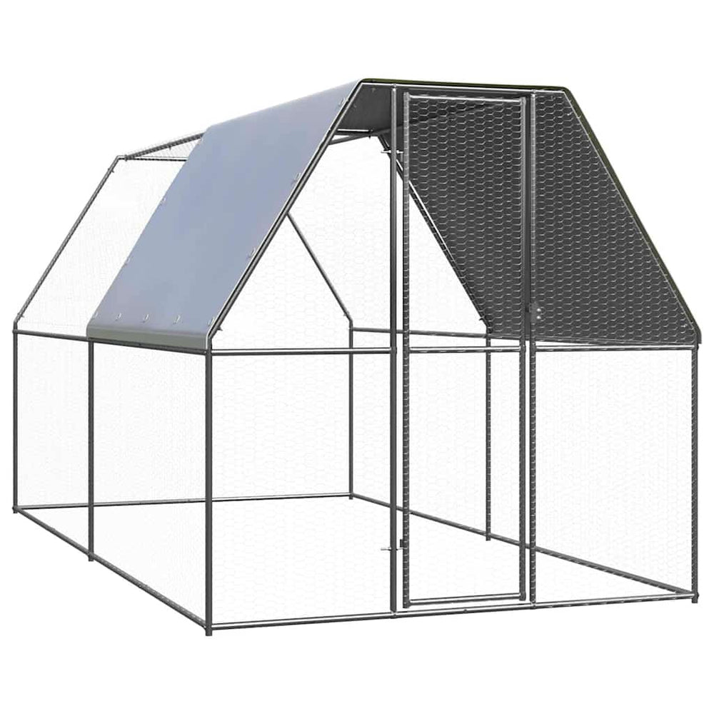 vidaXL Chicken Coop 2x4x2 m Galvanized Steel