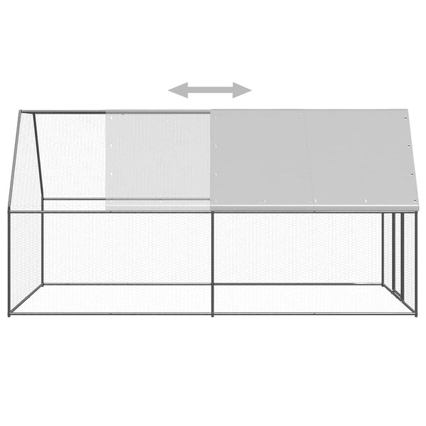 vidaXL Chicken Coop 2x4x2 m Galvanized Steel
