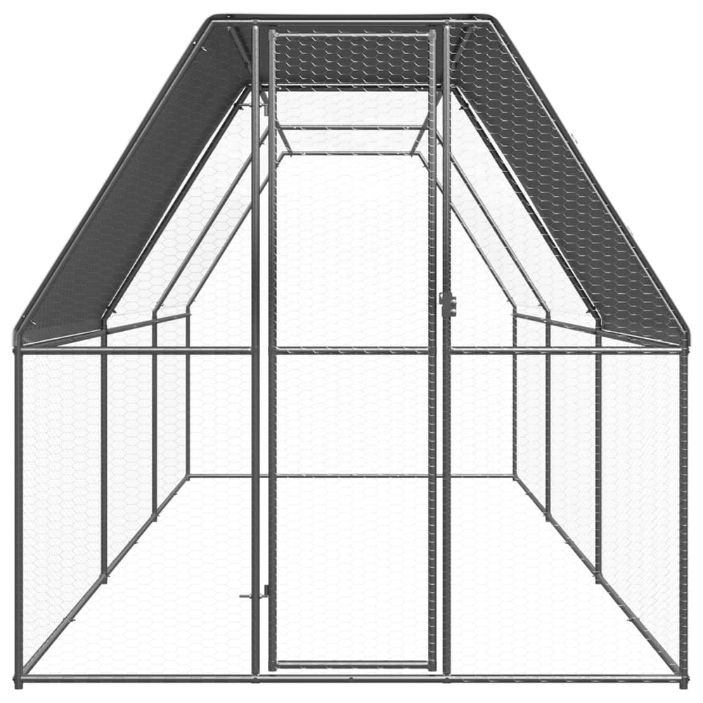 vidaXL Chicken Coop 2x6x2 m Galvanized Steel