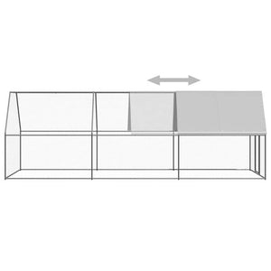 vidaXL Chicken Coop 2x6x2 m Galvanized Steel
