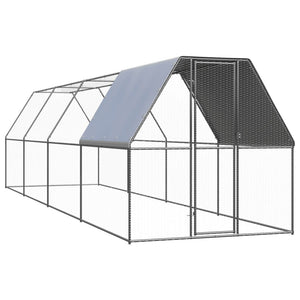 vidaXL Chicken Coop 2x8x2 m Galvanized Steel
