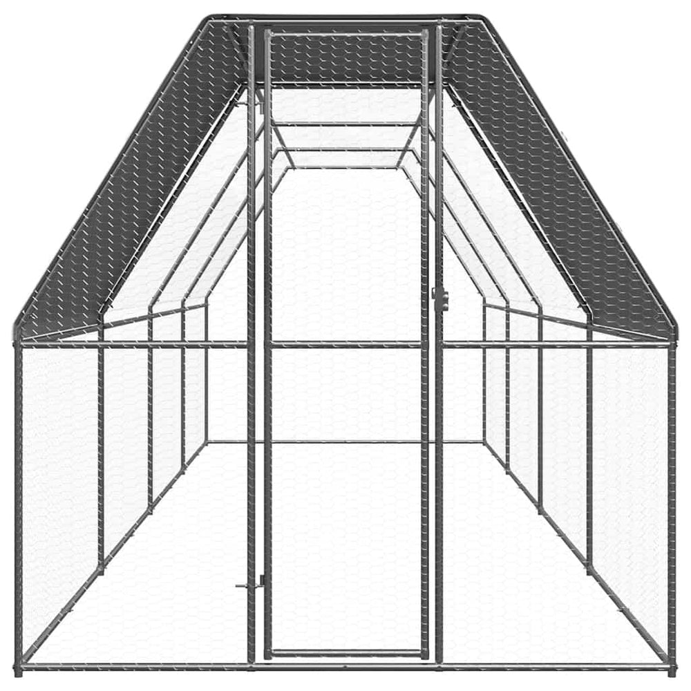 vidaXL Chicken Coop 2x8x2 m Galvanized Steel