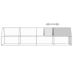 vidaXL Chicken Coop 2x8x2 m Galvanized Steel