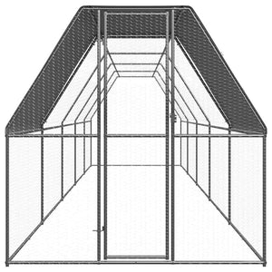 vidaXL Chicken Coop 2x10x2 m Galvanized Steel