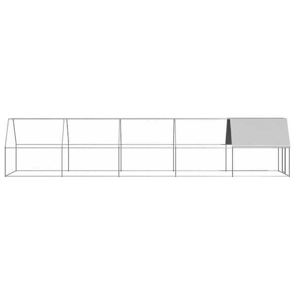 vidaXL Chicken Coop 2x10x2 m Galvanized Steel