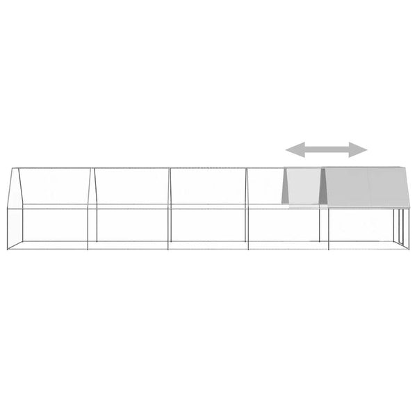vidaXL Chicken Coop 2x10x2 m Galvanized Steel