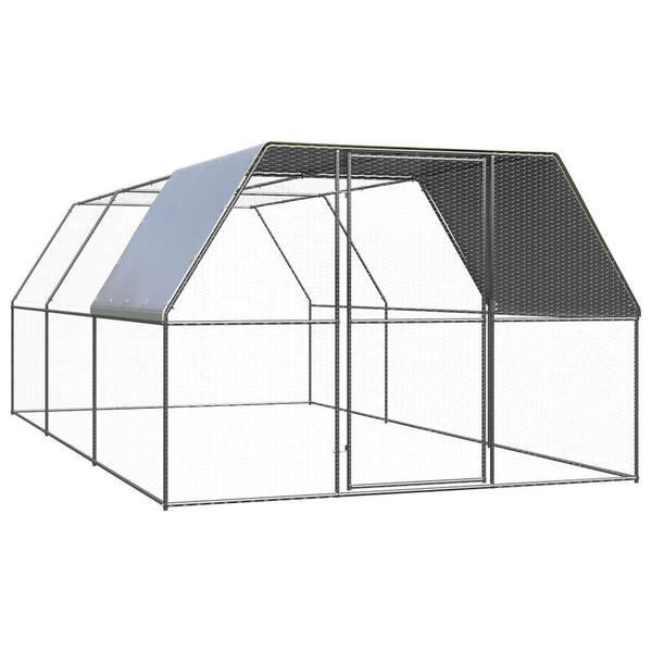 vidaXL Chicken Coop 3x6x2 m Galvanized Steel