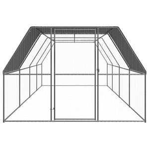 vidaXL Chicken Coop 3x8x2 m Galvanized Steel