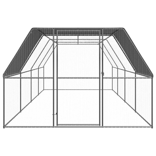 vidaXL Chicken Coop 3x8x2 m Galvanized Steel