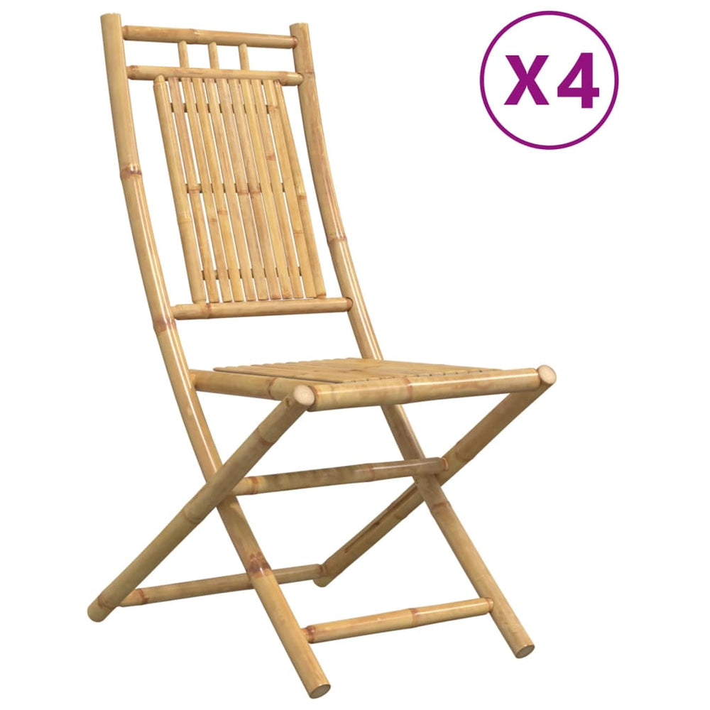 vidaXL Garden Chairs 4 pcs. Foldable 46x66x99 cm Bamboo