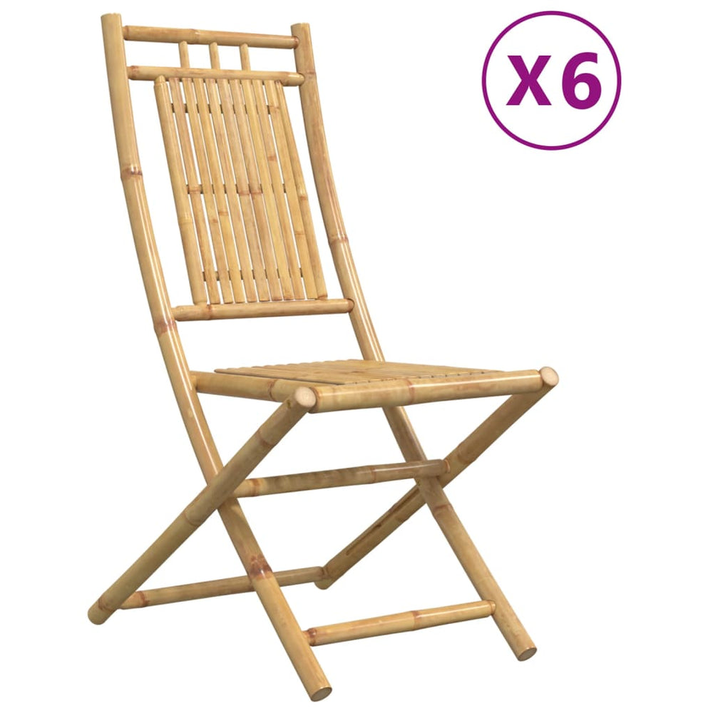 vidaXL Garden Chairs 6 pcs. Foldable 46x66x99 cm Bamboo
