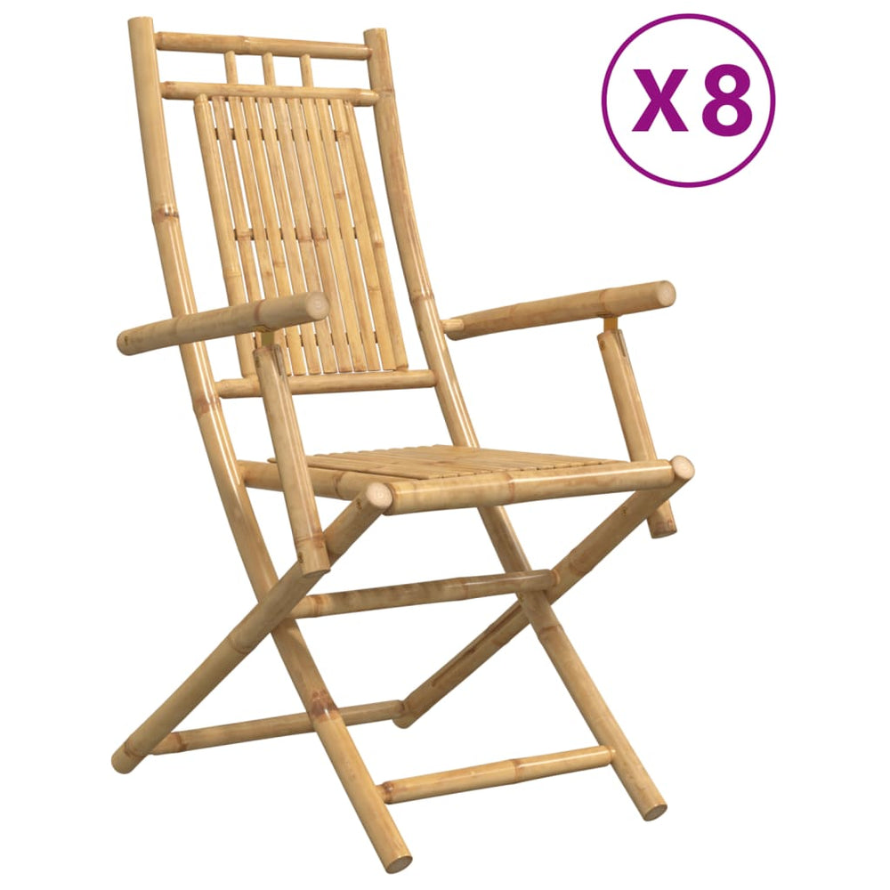vidaXL Garden Chairs 8 pcs. Foldable 53x66x99 cm Bamboo
