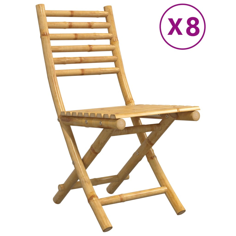 vidaXL Garden Chairs 8 pcs. Foldable 43x54x88 cm Bamboo
