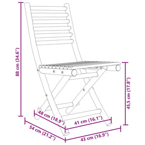 vidaXL Garden Chairs 8 pcs. Foldable 43x54x88 cm Bamboo