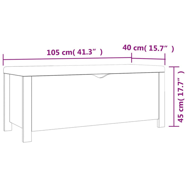 vidaXL Storage Box with Cushion Concrete Grey 105x40x45 cm