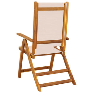 vidaXL Garden Chairs 8 pcs. Foldable Solid Acacia Wood and Textilene