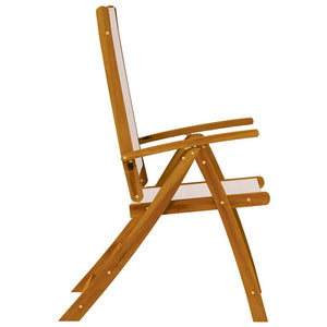 vidaXL Garden Chairs 8 pcs. Foldable Solid Acacia Wood and Textilene