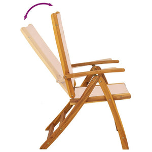 vidaXL Garden Chairs 8 pcs. Foldable Solid Acacia Wood and Textilene