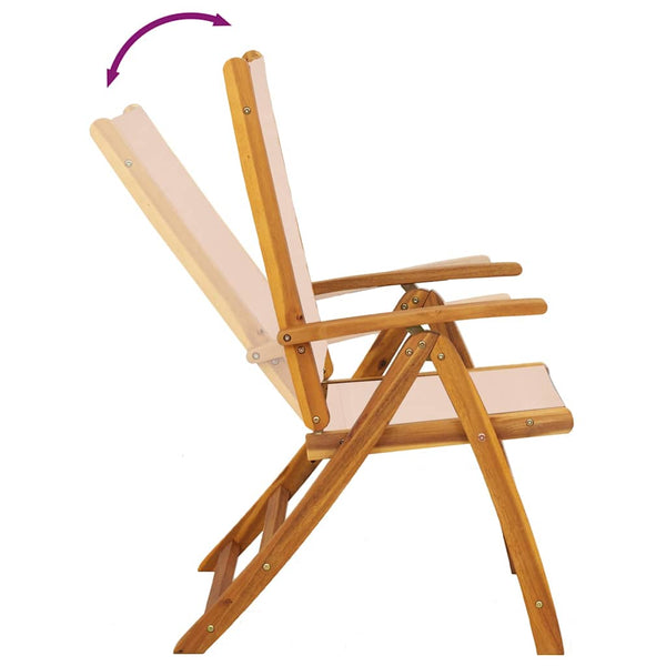 vidaXL Garden Chairs 8 pcs. Foldable Solid Acacia Wood and Textilene