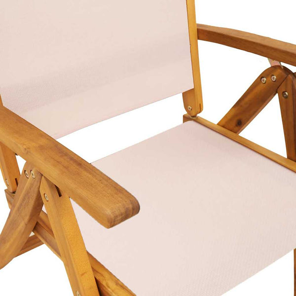 vidaXL Garden Chairs 8 pcs. Foldable Solid Acacia Wood and Textilene