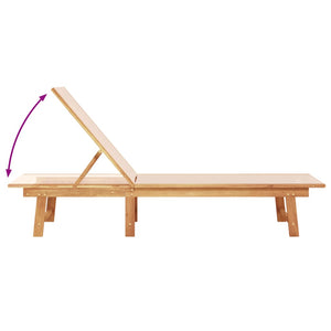 vidaXL Sun Loungers 2 pcs. with Table Cream Solid Acacia Wood Textilene