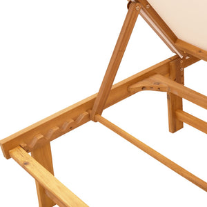 vidaXL Sun Loungers 2 pcs. with Table Cream Solid Acacia Wood Textilene