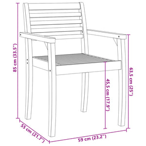 vidaXL Garden Chairs 8 pcs 59x55x85 cm Solid Acacia Wood