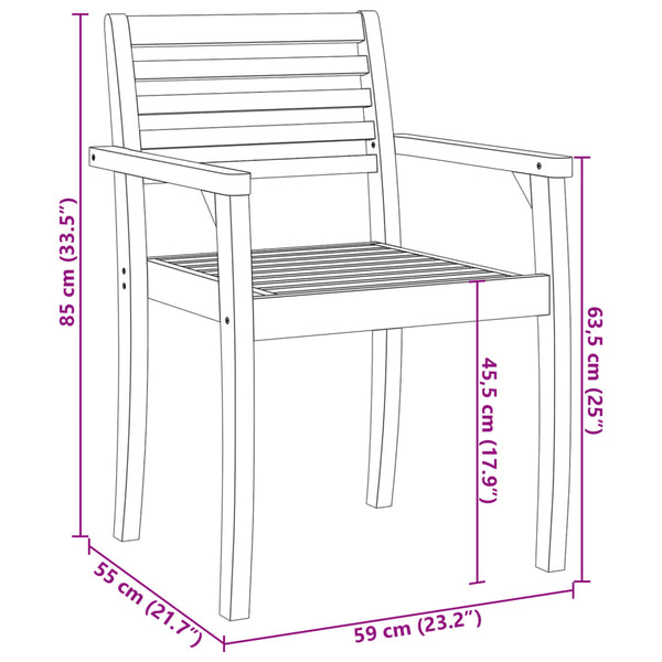 vidaXL Garden Chairs 8 pcs 59x55x85 cm Solid Acacia Wood