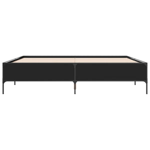 vidaXL Bed Frame Black 180x200 cm Engineered Wood and Metal