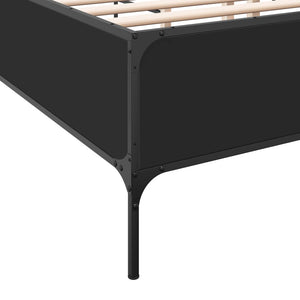 vidaXL Bed Frame Black 180x200 cm Engineered Wood and Metal
