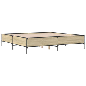 vidaXL Bed Frame Sonoma Oak 180x200 cm Engineered Wood and Metal