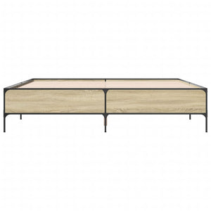 vidaXL Bed Frame Sonoma Oak 180x200 cm Engineered Wood and Metal