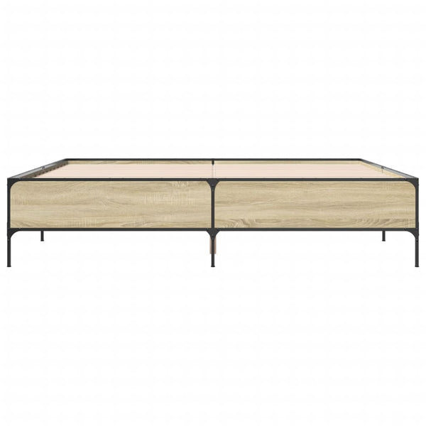 vidaXL Bed Frame Sonoma Oak 180x200 cm Engineered Wood and Metal