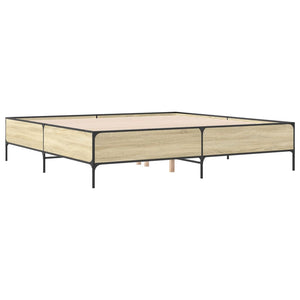 vidaXL Bed Frame Sonoma Oak 180x200 cm Engineered Wood and Metal