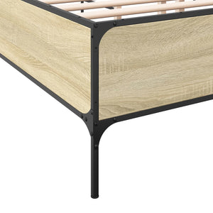 vidaXL Bed Frame Sonoma Oak 180x200 cm Engineered Wood and Metal