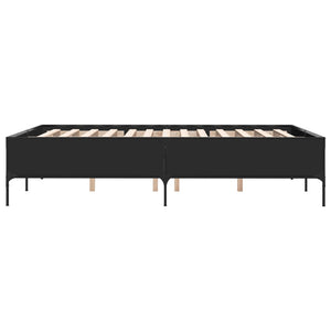 vidaXL Bed Frame Black 160x200 cm Engineered Wood and Metal