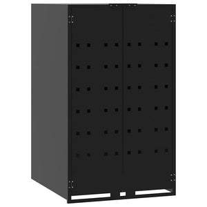 vidaXL Dustbin Shed for 2 Bins Black 138x79x117 cm Steel