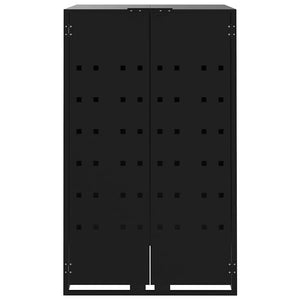 vidaXL Dustbin Shed for 2 Bins Black 138x79x117 cm Steel