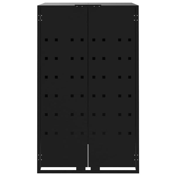 vidaXL Dustbin Shed for 2 Bins Black 138x79x117 cm Steel