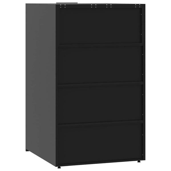 vidaXL Dustbin Shed for 2 Bins Black 138x79x117 cm Steel
