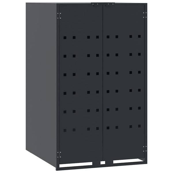 vidaXL Bin Storage Shed for 2 Bins Anthracite 138x79x117 cm Steel
