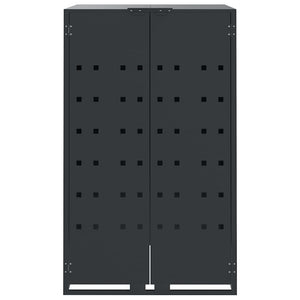 vidaXL Bin Storage Shed for 2 Bins Anthracite 138x79x117 cm Steel