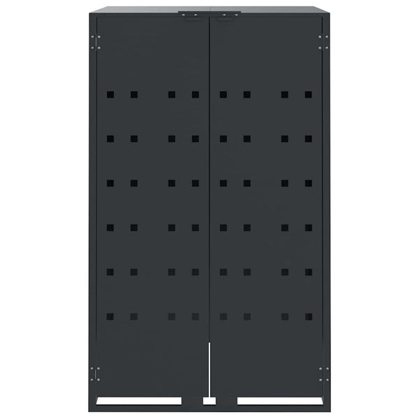 vidaXL Bin Storage Shed for 2 Bins Anthracite 138x79x117 cm Steel