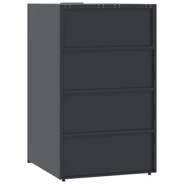vidaXL Bin Storage Shed for 2 Bins Anthracite 138x79x117 cm Steel