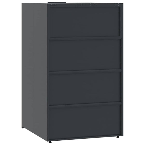 vidaXL 6-Bin Dustbin Shed Anthracite 414x79x117 cm Steel