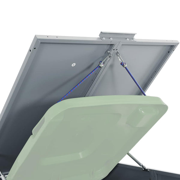 vidaXL Dustbin Shed for 2 Bins Grey 138x79x117 cm Steel